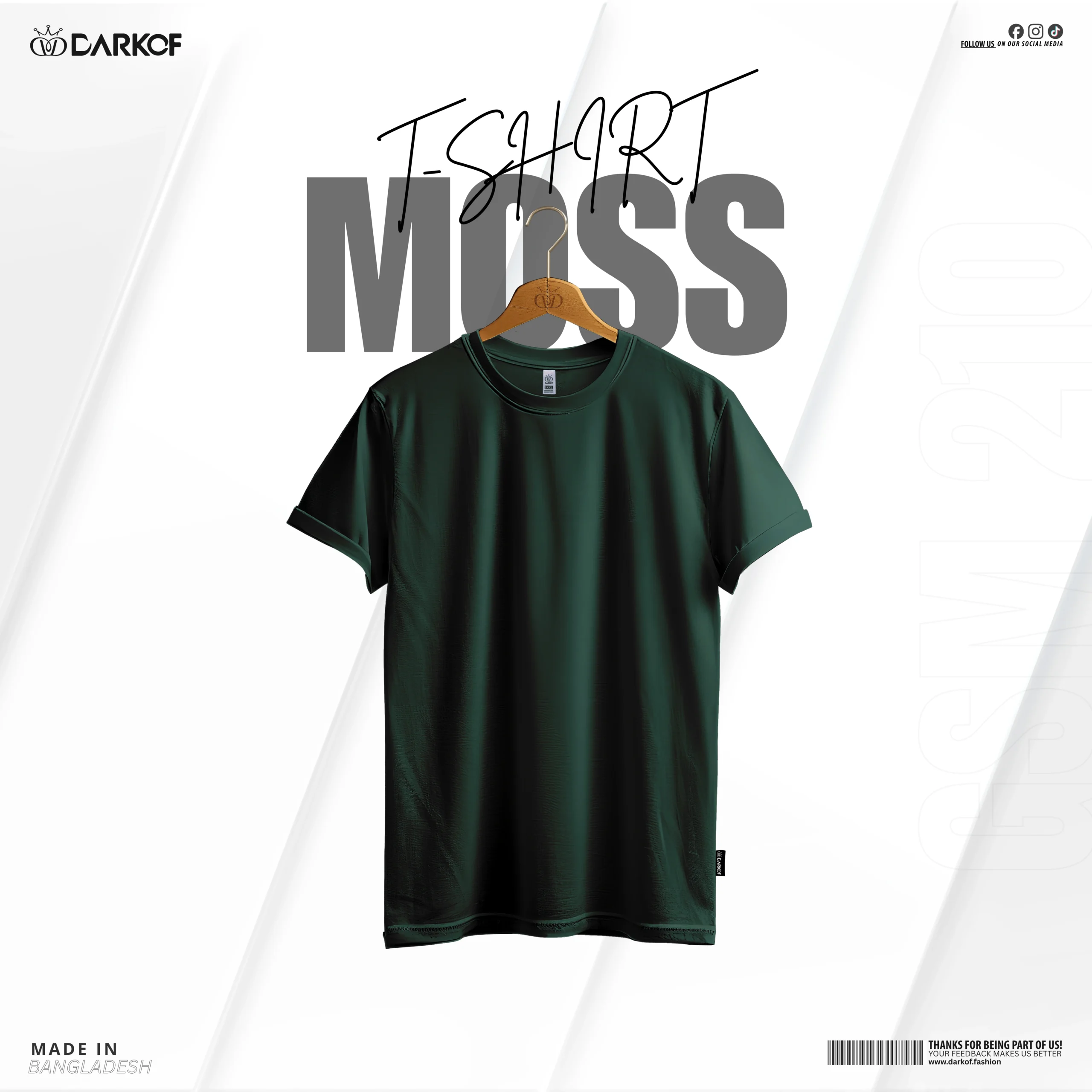 DARKOF HALF SLEEVE T-SHIRT MOSS